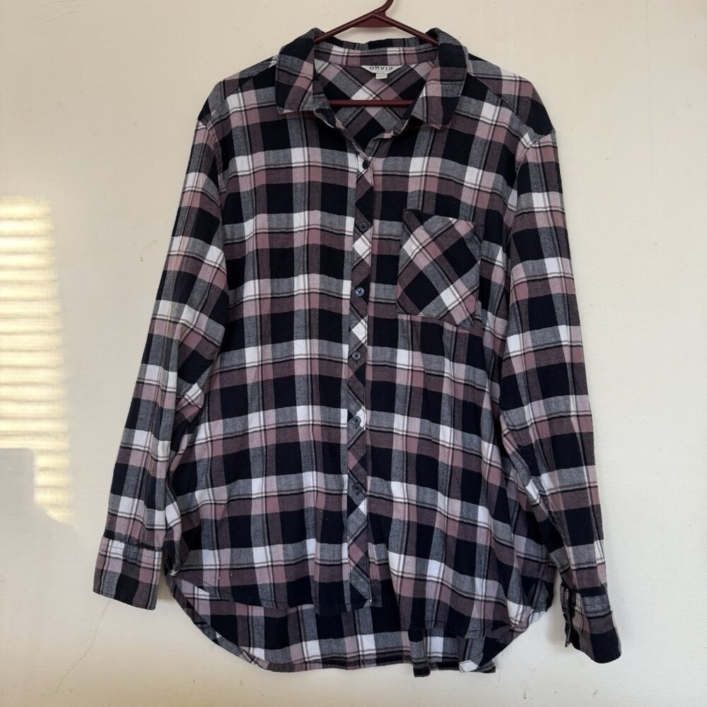 Lot of 3 Orvis Women Button Up Flannel Shirts XXL Plaid Western Cowgirl Outdoor - Picture 2 of 14